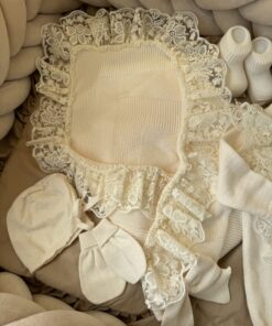 Alternative view of Unieke complete newbornset wikkeldeken Creme