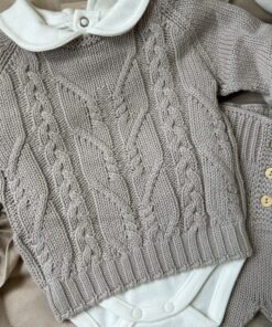 Alternative view of Gebreid 3-delige set taupe