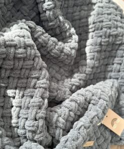 Alternative view of Pre-order Handgemaakte BL FLUFFY deken Stone