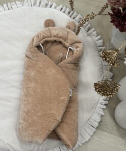 Velvety DarkBeige Voetenzak/Wikkeldeken