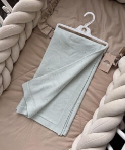 Alternative view of Gebreid Dekentje Pointelle Mint