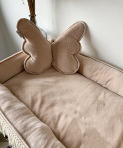 Velvety Beige Butterfly Kussen