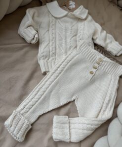 Alternative view of Gebreide 3-delige set Creme Unisex
