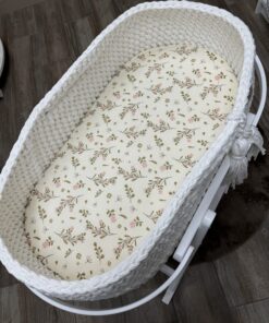 Hoeslaken FlowerPink Katoen mozesmand/verschoonmand