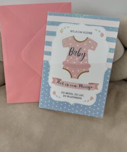 Wenskaart Glitter Welkom kleine Baby