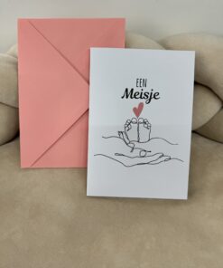 Wenskaart illustratie een Meisje