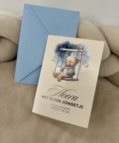 Wenskaart folie Teddy Bear