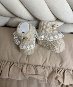 Alternative view of Gebreide Slofjes Kant Strik Beige