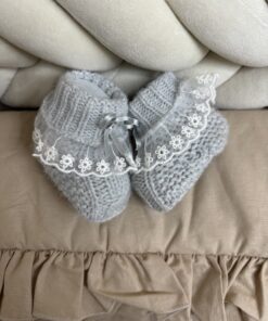 Alternative view of Gebreide Slofjes Kant Strik Grey