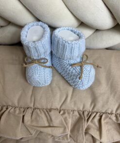 Gebreide Slofjes Babyblauw