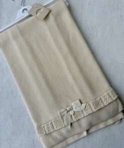 Alternative view of Gebreide wiegdeken Broderie Strik Beige