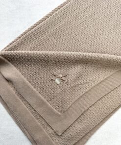 Gebreide wiegdeken Motief Beige