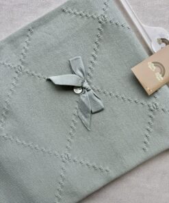 Gebreide wiegdeken Strik Aqua Mint