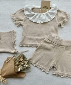 Gebreide 3-delige Set Beige Dinky