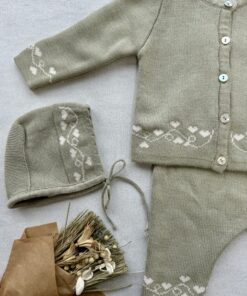 Alternative view of Gebreide 3-delige Set Sage Cream Hearts