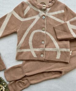 Alternative view of Gebreide 3-delige Set Chestnut Cream Loops