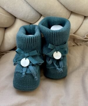 Gebreide Booties Ruffled Strik Apple Green