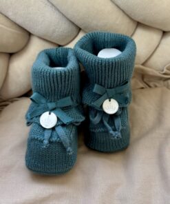 Gebreide Booties Ruffled Strik Apple Green