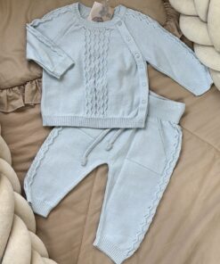 Alternative view of Gebreide set 2-delig babyblauw