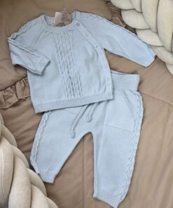 Gebreide set 2-delig babyblauw