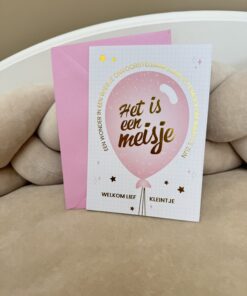 Wenskaart Folie Het is een Meisje