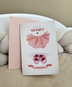 Wenskaart Glitter Het is een Meisje!!