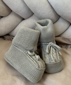 Gebreide Booties Cable Sage Unisex