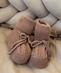 Gebreide Booties Cable ChestNut Unisex
