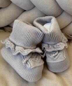 Gebreide Booties Mink Broderie