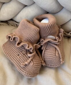 Gebreide Booties Ruffle ChestNut