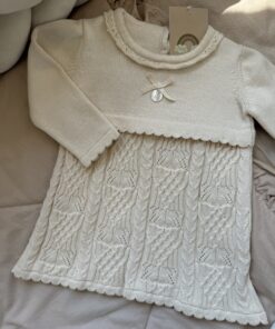 Gebreid Jurkje Beige Ruffle Cable