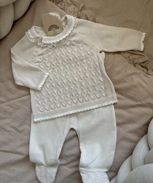 2-delige set Broderie Kant Beige