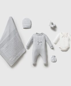 Complete Newbornset 6-delig Cable Blue