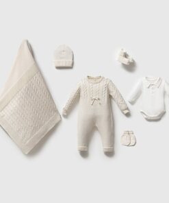 Complete Newbornset 6-delig Cable Cream