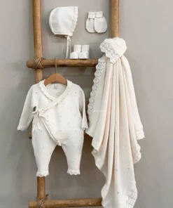 Complete Newbornset Pointelle 5-delig Creme