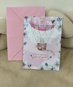 Wenskaart glitter Klein Wonder Groot Geluk