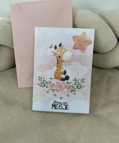 Wenskaart glitter Giraffe