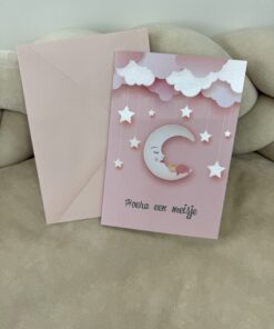 Wenskaart glitter Maan