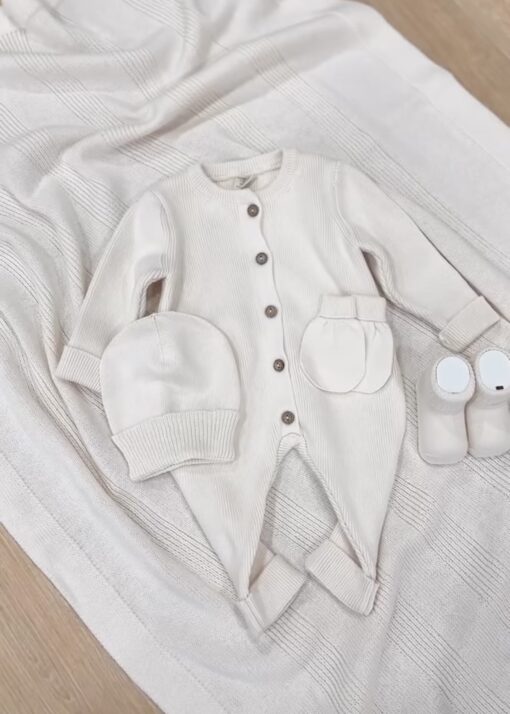 Complete newbornset Leaf 5-delig Crème