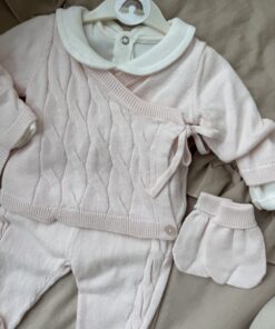 Alternative view of Gebreide 5-delige Newbornset Roze