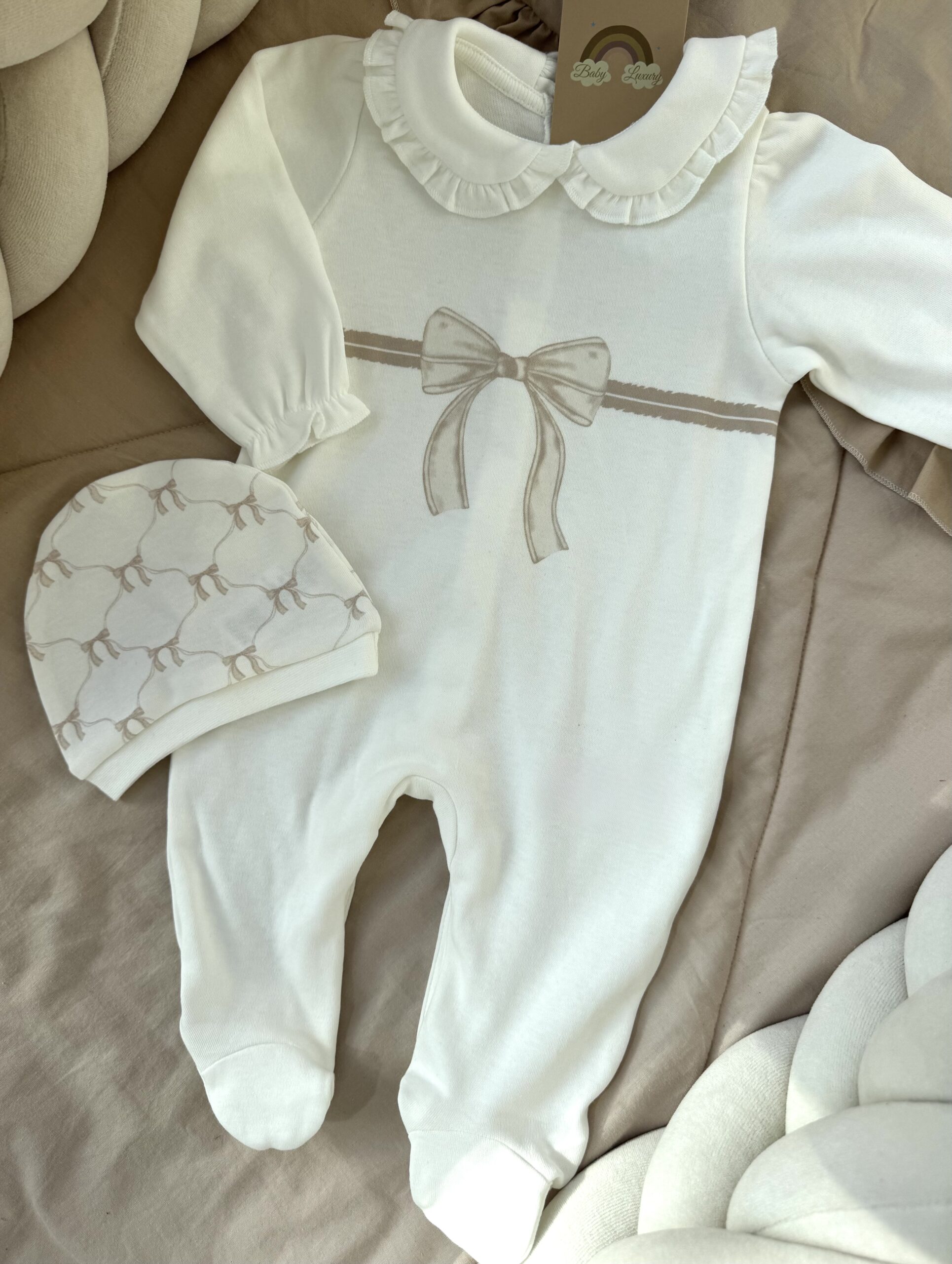 2-delige set Bow Boxpakje Beige